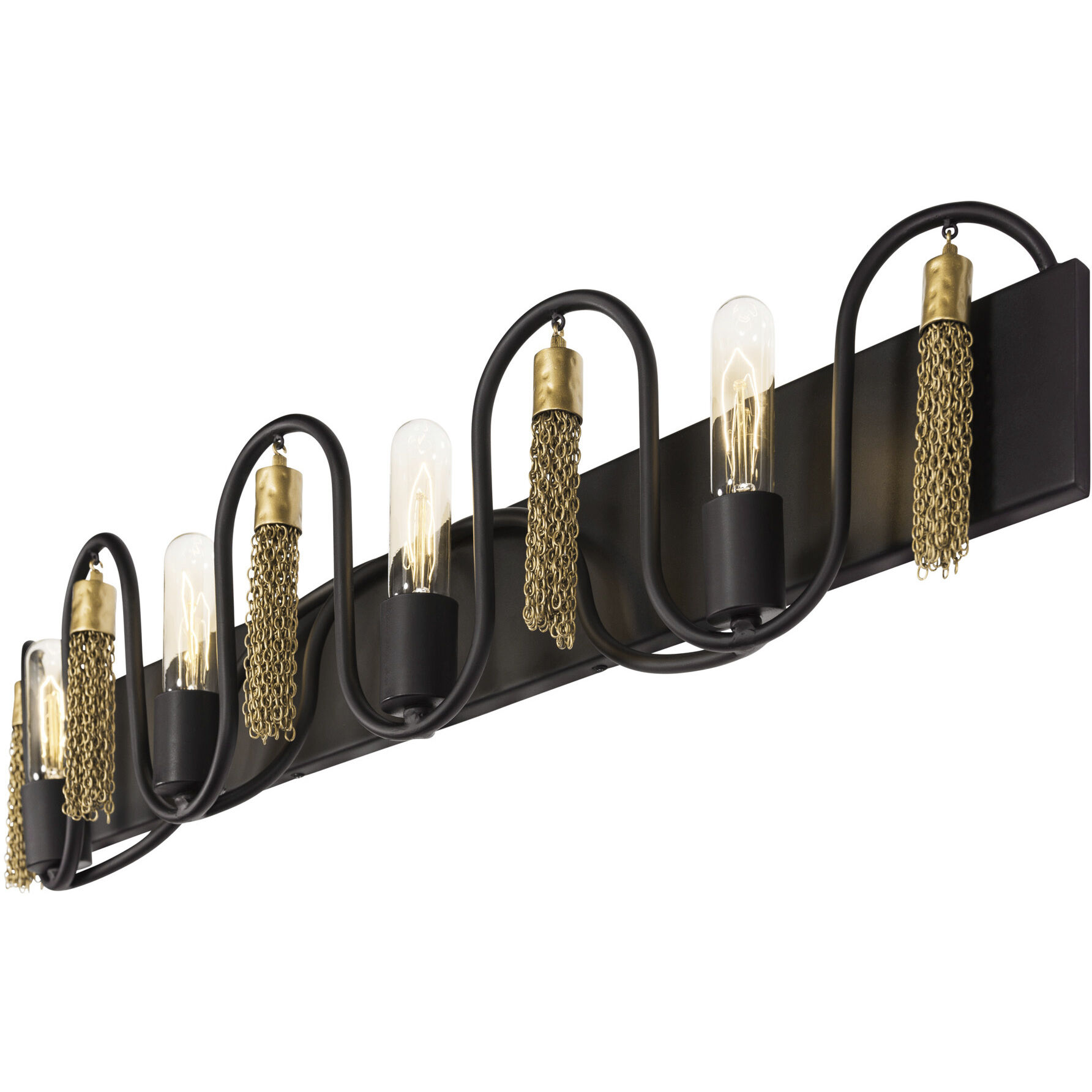 Darden 2 Light 19 inch Matte Black/Antique Gold Bath Vanity Light Wall Light