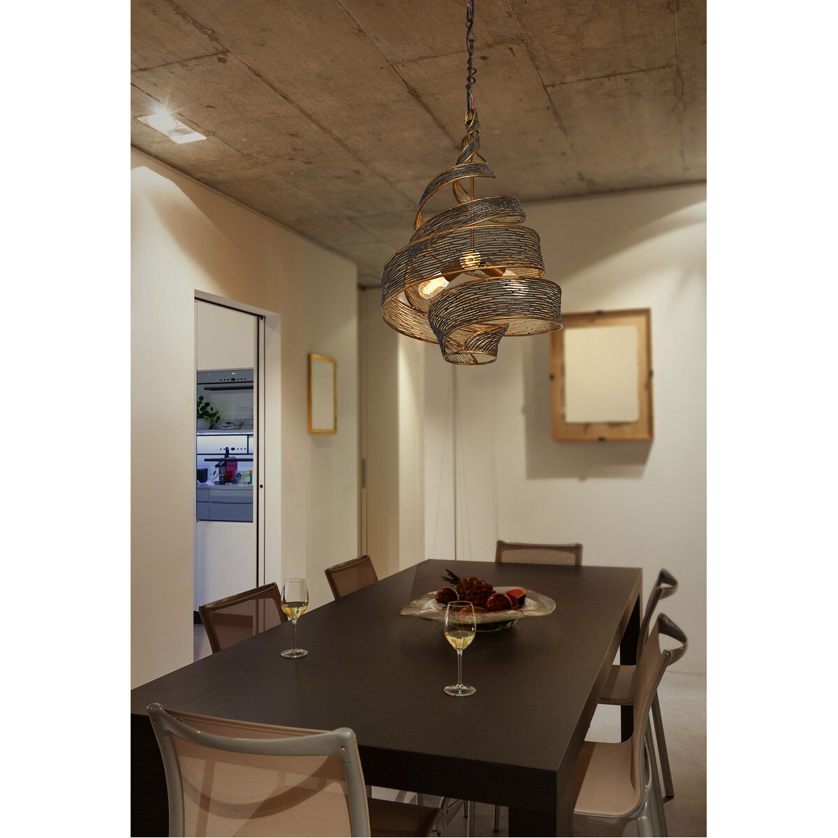 Flow 3 Light 18 inch Hammered Ore Pendant Ceiling Light