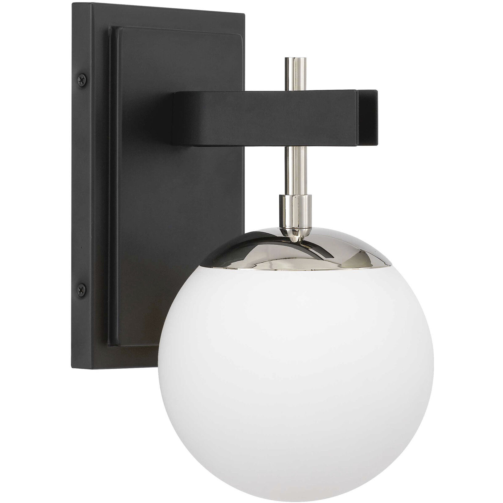 Allie 1 Light 6 inch Black/Polished Nickel Bath Vanity Light Wall Light