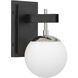 Allie 1 Light 6 inch Black/Polished Nickel Bath Vanity Light Wall Light