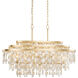 Kalani 9 Light 42 inch French Gold Linear Pendant Ceiling Light, Smithsonian Collaboration