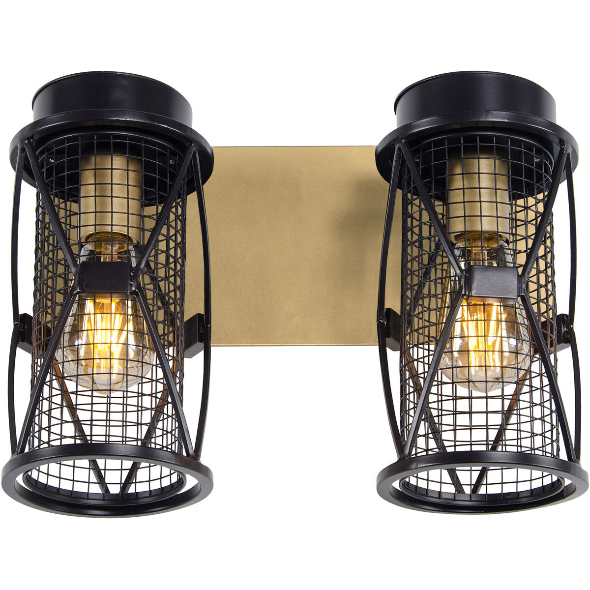 Harlequin 2 Light 14 inch Warm Bronze and Gold Bar Vanity Wall Light