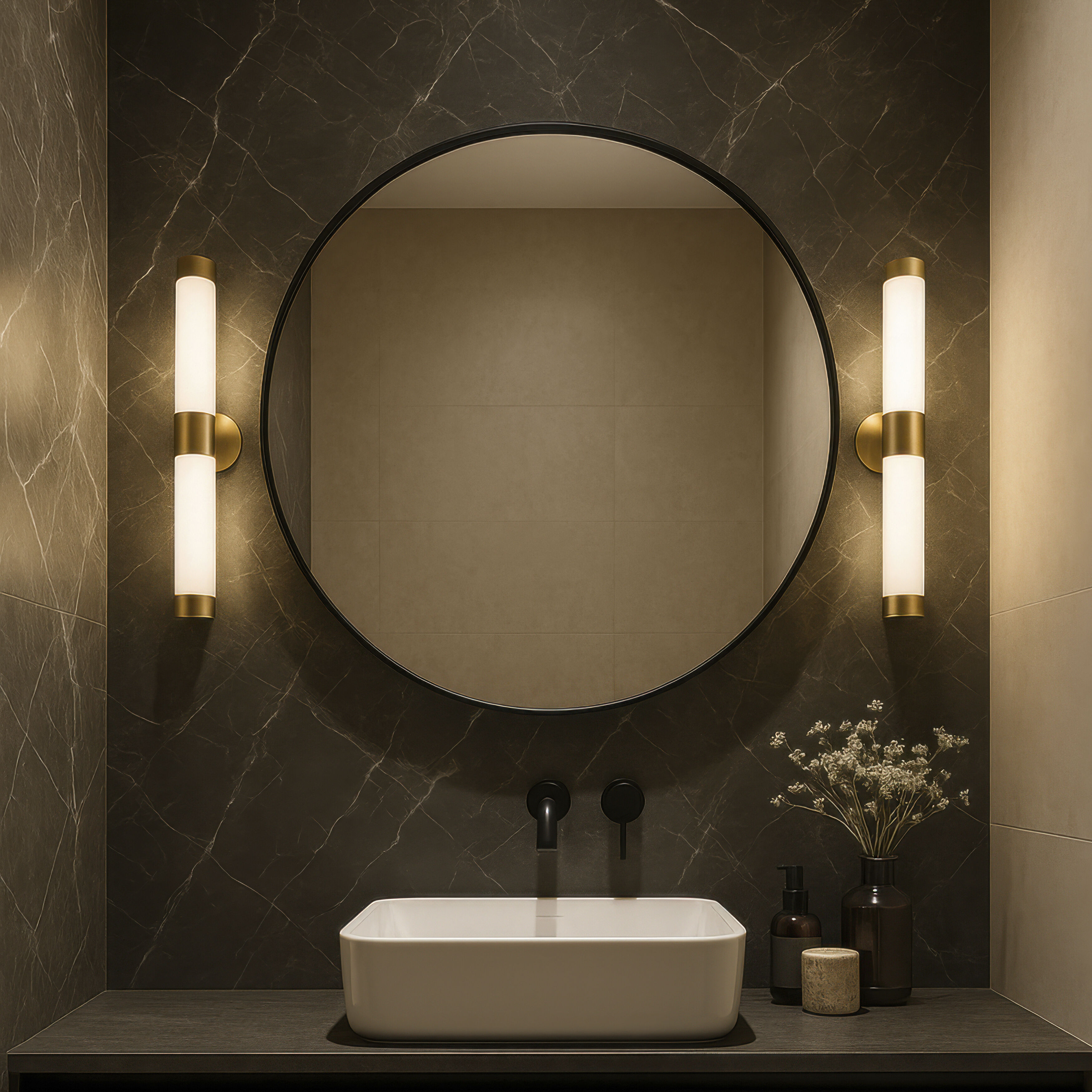 Tablet 30 X 30 inch Black Wall Mirror