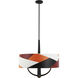 Patchwork 4 Light 24 inch Black with Satin Brass with Patchwork Pendant Ceiling Light