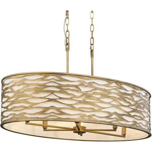Kato 6 Light 36 inch Gold Pendant Ceiling Light in Havana Gold