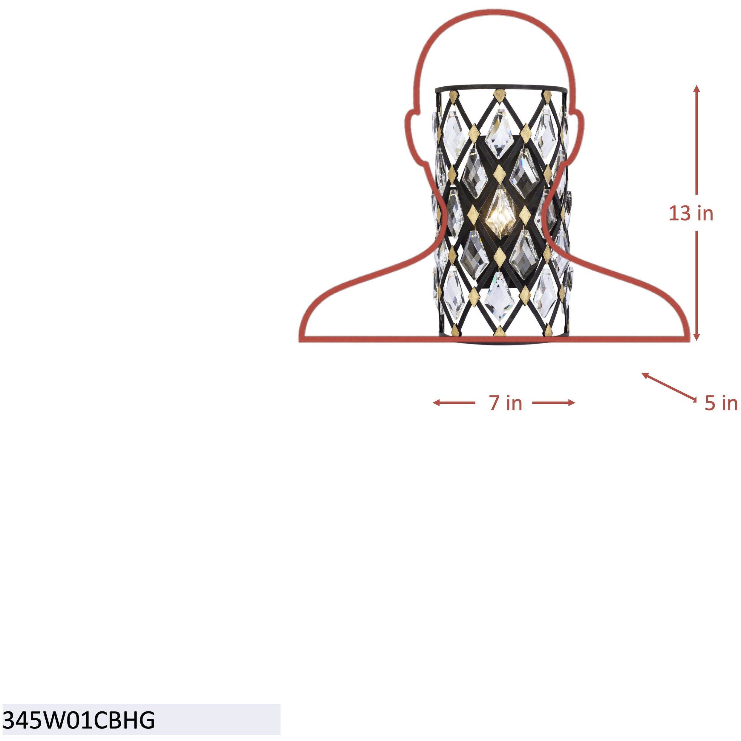 Windsor 1 Light 7 inch Carbon and Havana Gold Wall Sconce Wall Light