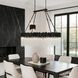Matrix 6 Light 36.5 inch Matte Black and French Gold Linear Pendant Ceiling Light in Matte Black/French Gold