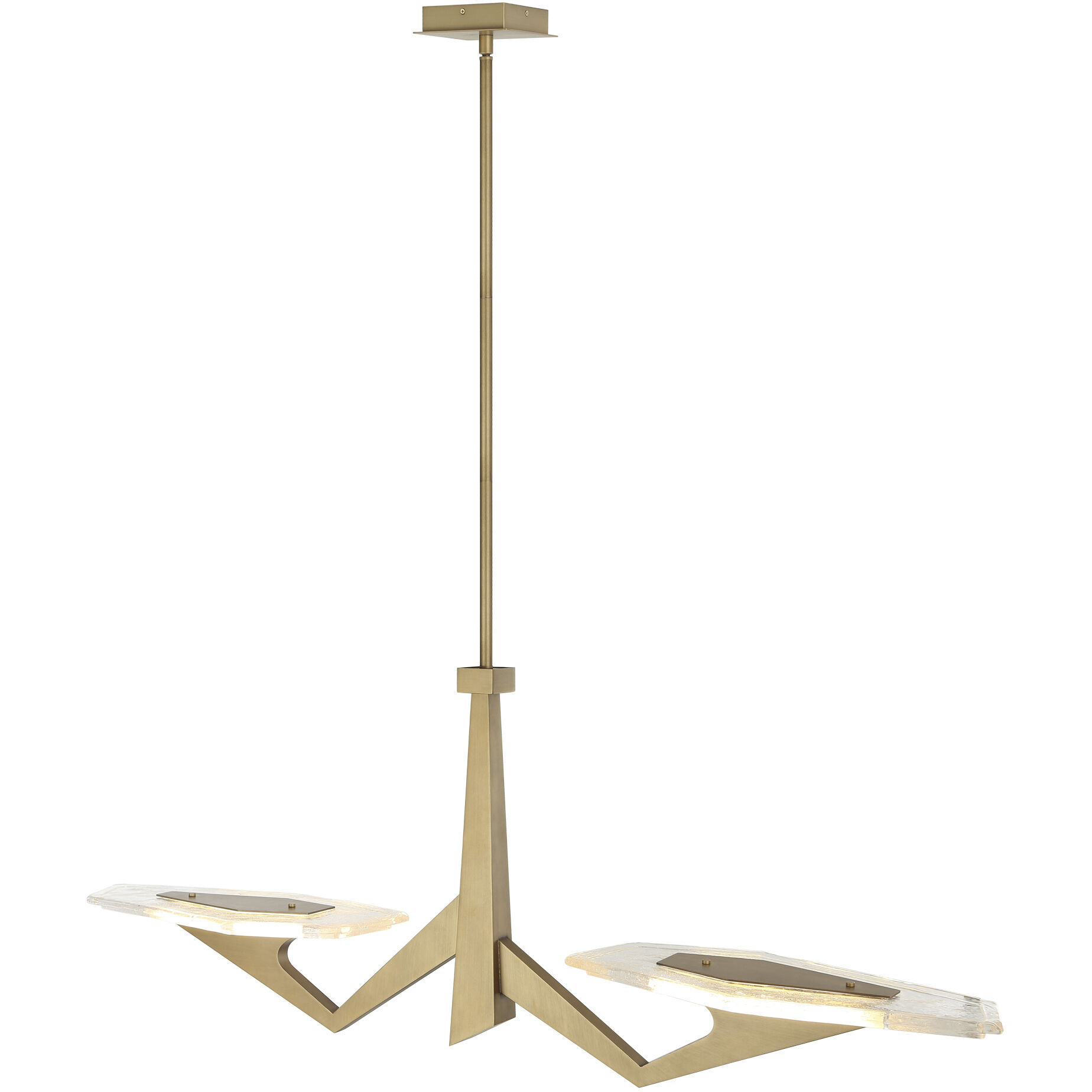 Down the Wrong Path 2 Light 47 inch Brass Kisser Linear Pendant Ceiling Light