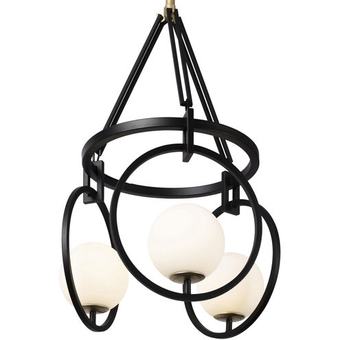 Stopwatch 3 Light 20 inch Matte Black and French Gold Pendant Ceiling Light