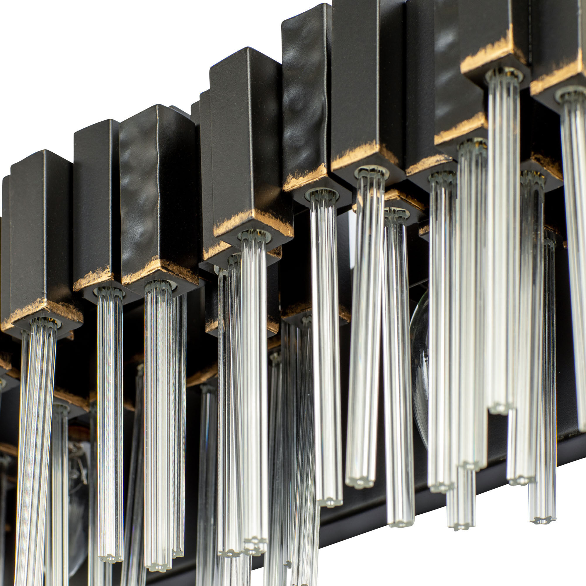 Matrix 2 Light 21 inch Matte Black and French Gold Bath Vanity Light Wall Light