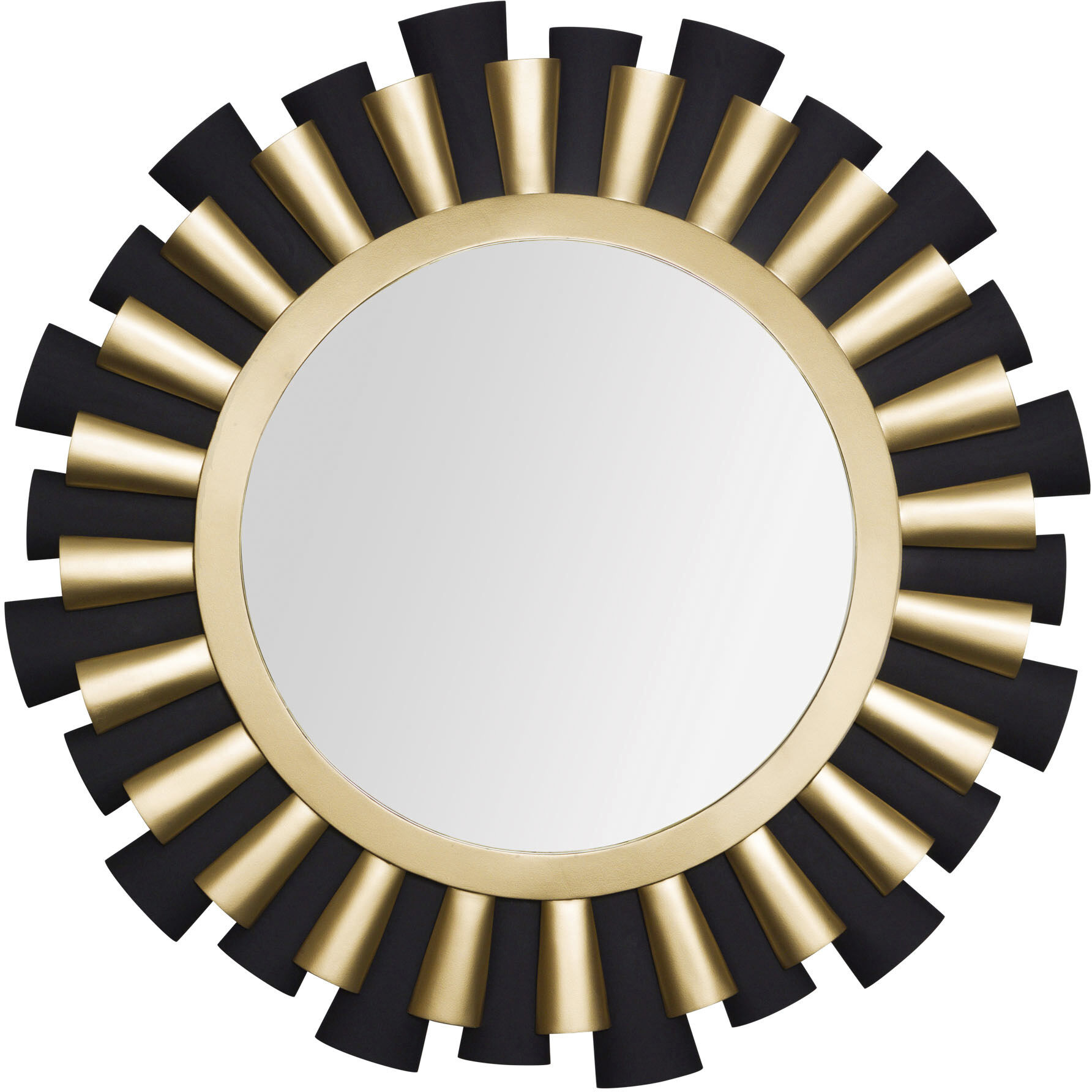 Daphne 36 X 36 inch Matte Black and French Gold Wall Mirror, Smithsonian Collaboration