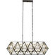 Marcia 5 Light 42 inch Matte Black/French Gold Linear Pendant Ceiling Light