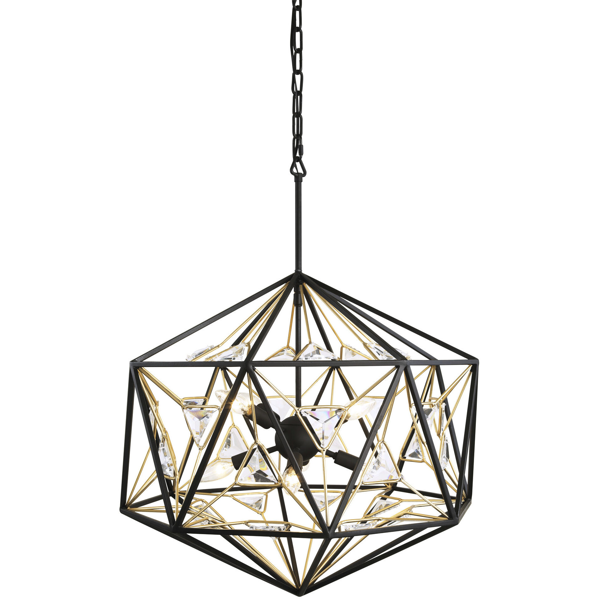 Marcia 8 Light 24 inch Matte Black/French Gold Pendant Ceiling Light