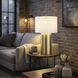 Secret Agent 28 inch 14 watt Gold and White Leather Table Lamp Portable Light