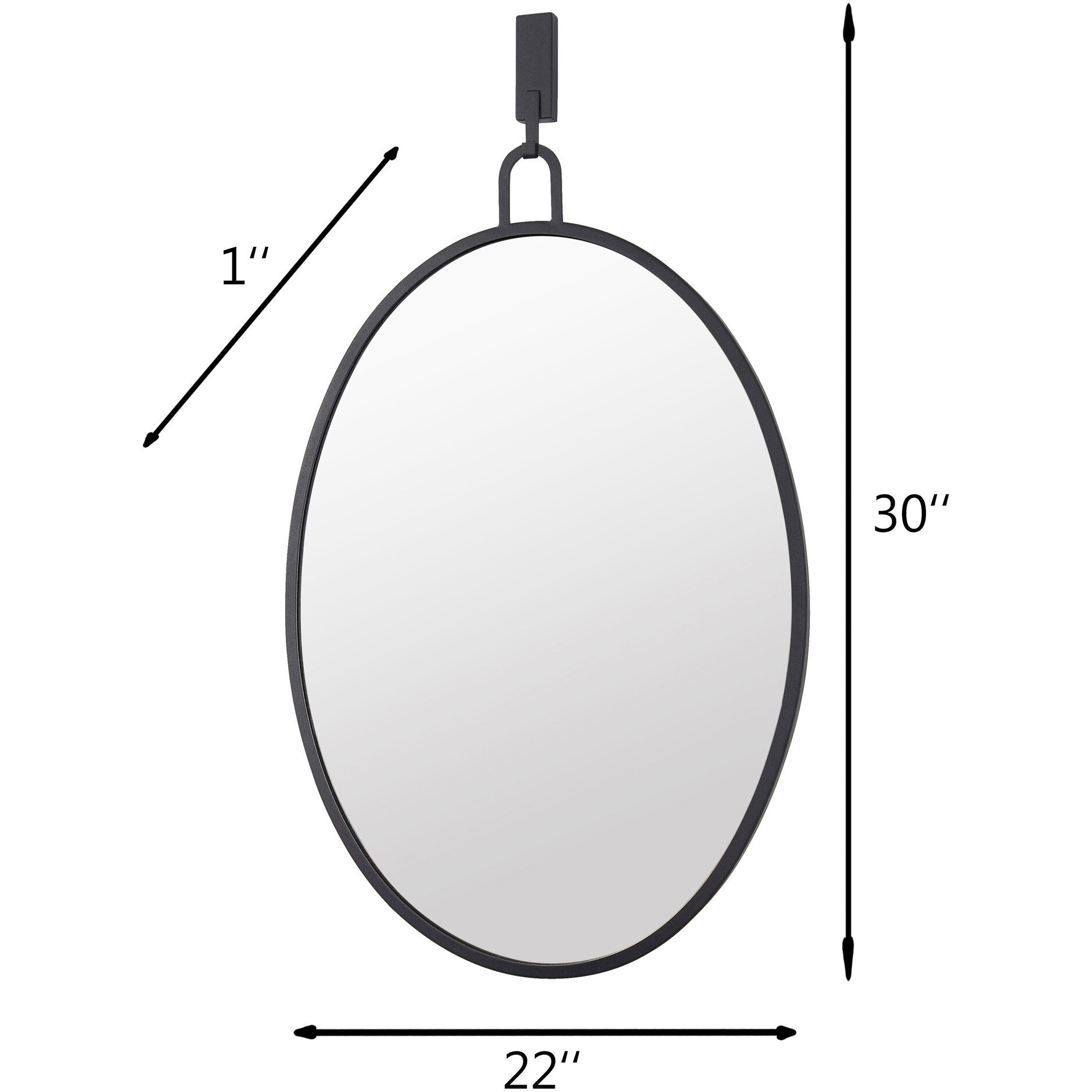 Stopwatch 33.25 X 22.25 inch Black Powder Room Mirror, Varaluz Casa