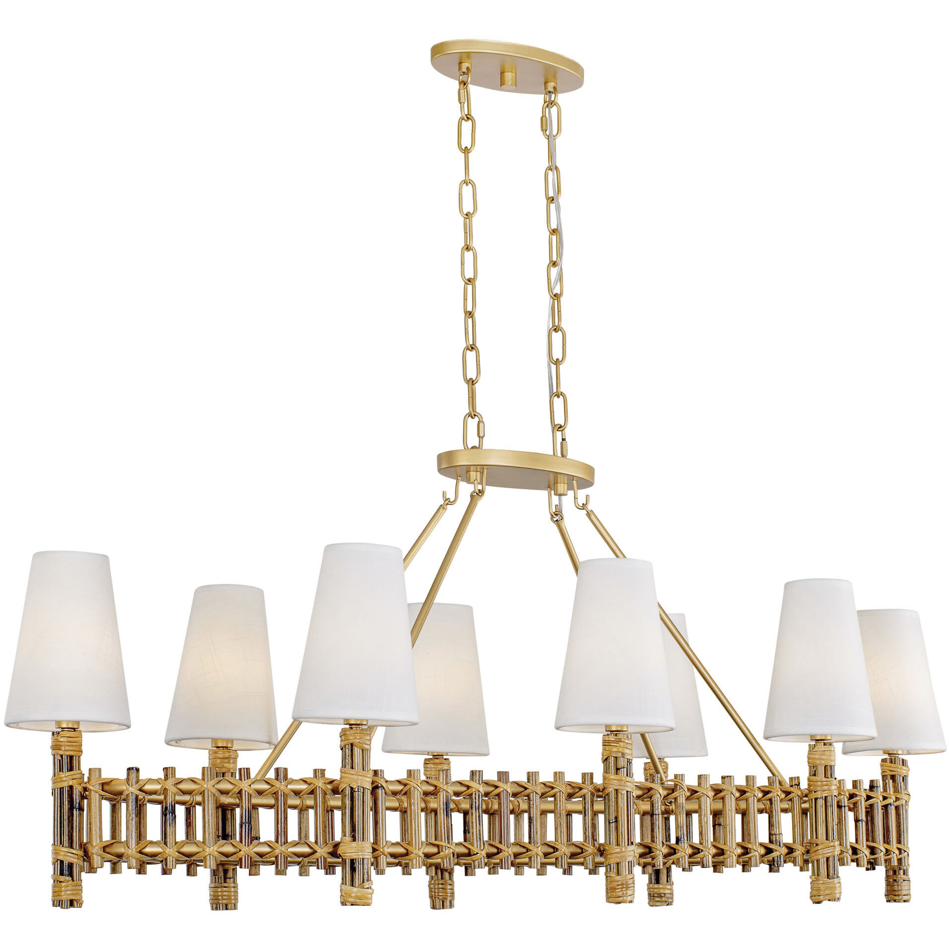 Nevis LED 48 inch French Gold Linear Pendant Ceiling Light