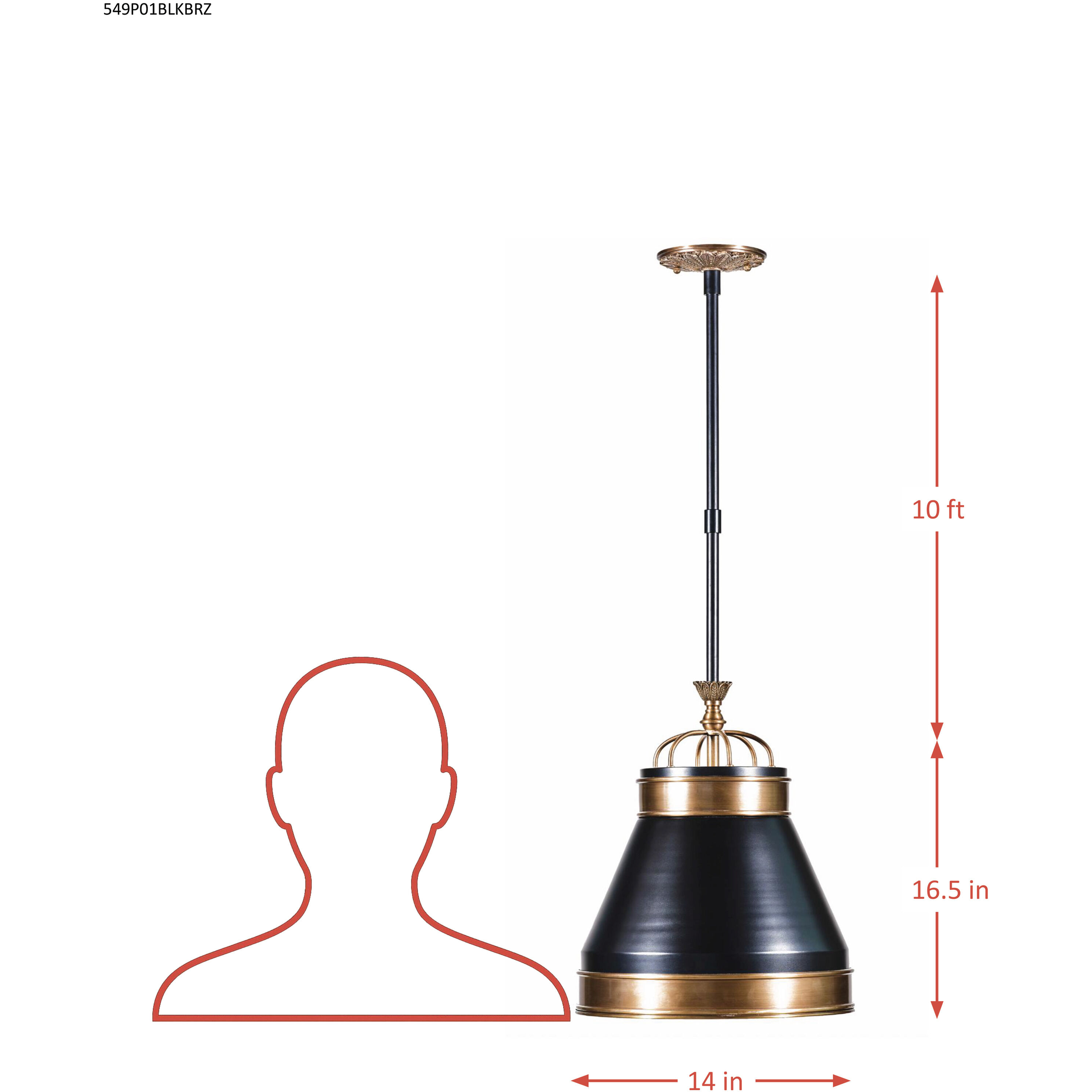 Savarin 1 Light 14 inch Heritage Black and Heritage Bronze Pendant Ceiling Light