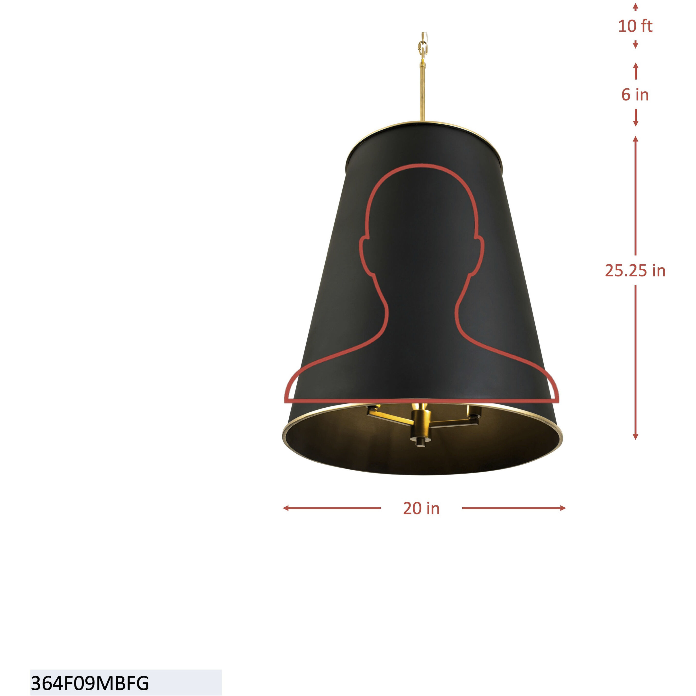 Coco 9 Light 20 inch Matte Black/French Gold Foyer Pendant Ceiling Light