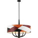 Patchwork 5 Light 30 inch Black with Satin Brass with Patchwork Pendant Ceiling Light