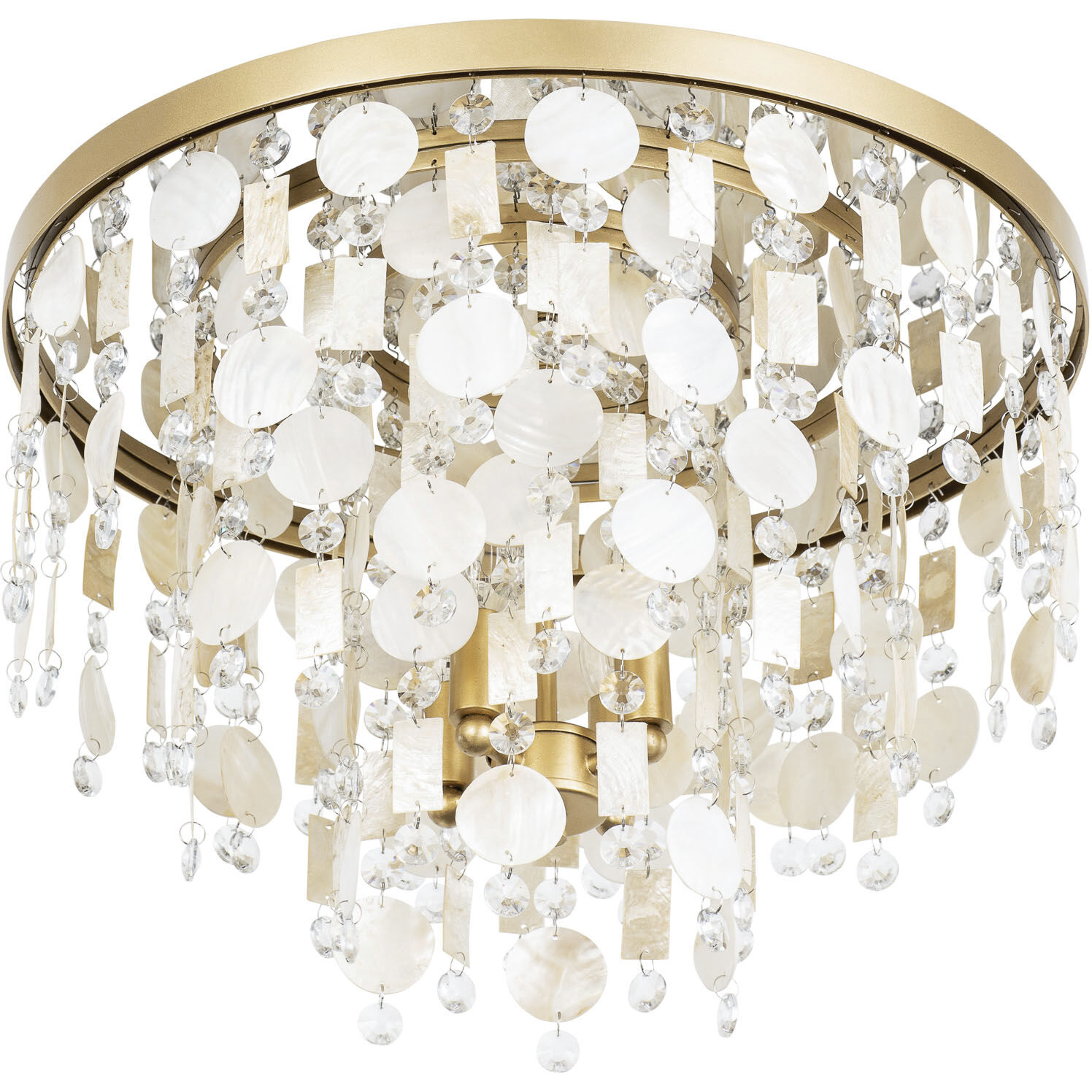 Kalani 4 Light 20 inch French Gold Semi-Flush Ceiling Light, Smithsonian Collaboration