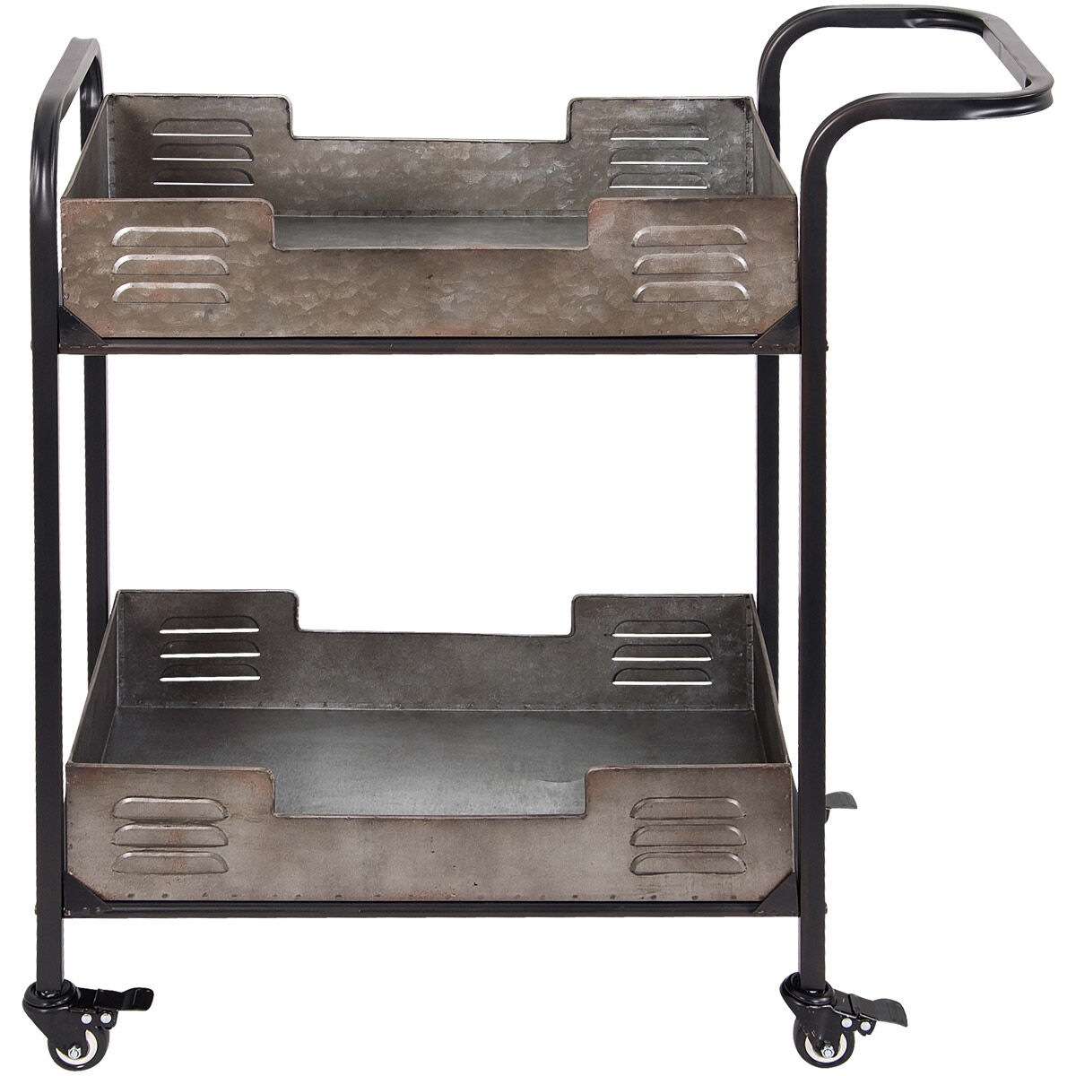 Varaluz Casa Black Weathered and Galvanized Bar Cart, Varaluz Casa