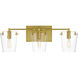 Arlo 3 Light 23 inch Black/Satin Brass Bath Vanity Light Wall Light