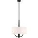 Patchwork 3 Light 18 inch Black with Satin Brass Pendant Ceiling Light