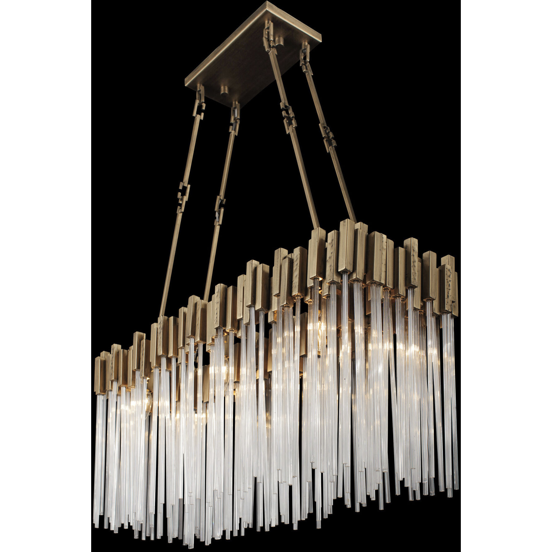 Matrix 6 Light 36.5 inch Havana Gold Linear Pendant Ceiling Light