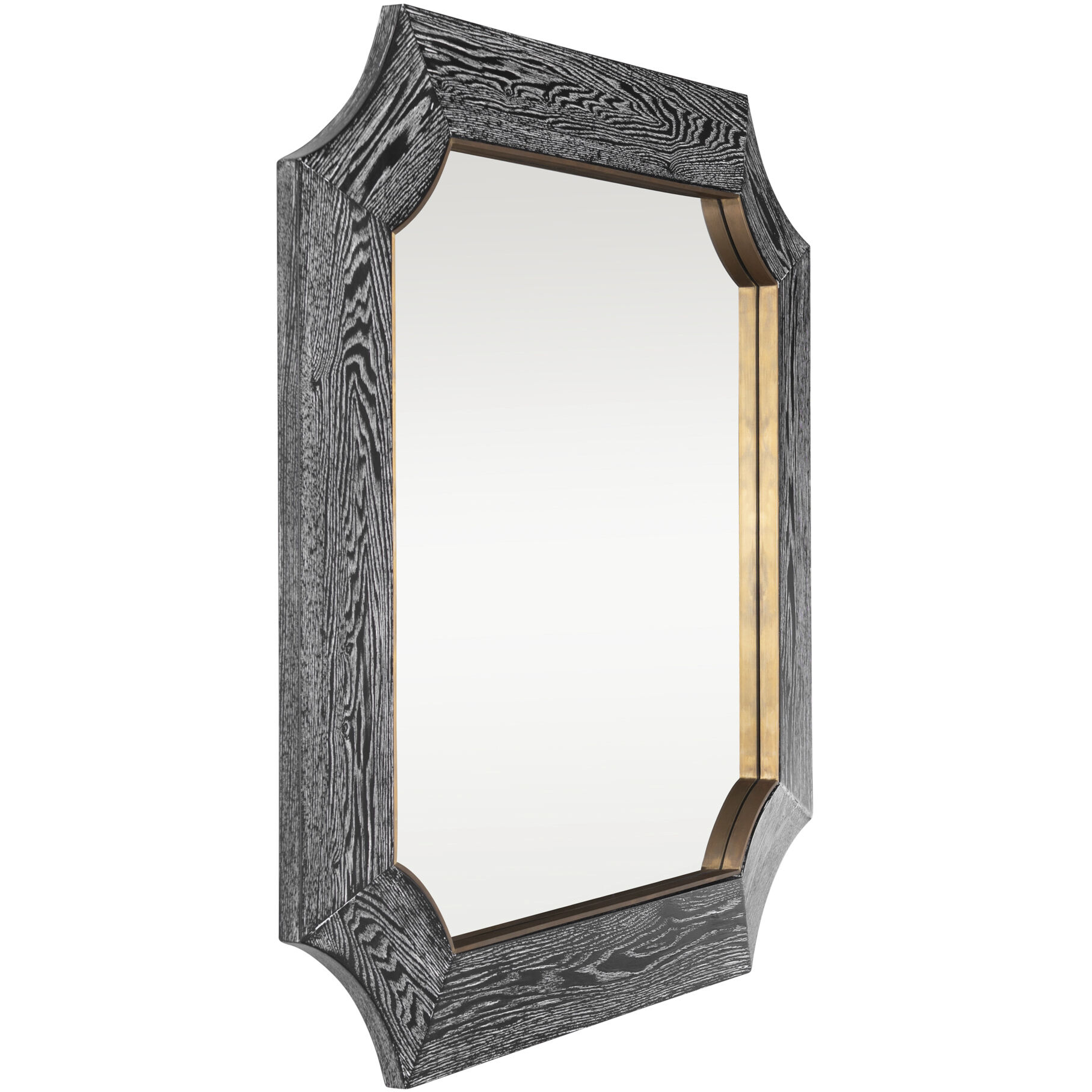 Farra 36 X 36 inch Cerused Black with Weathered Brass Wall Mirror, Varaluz Casa