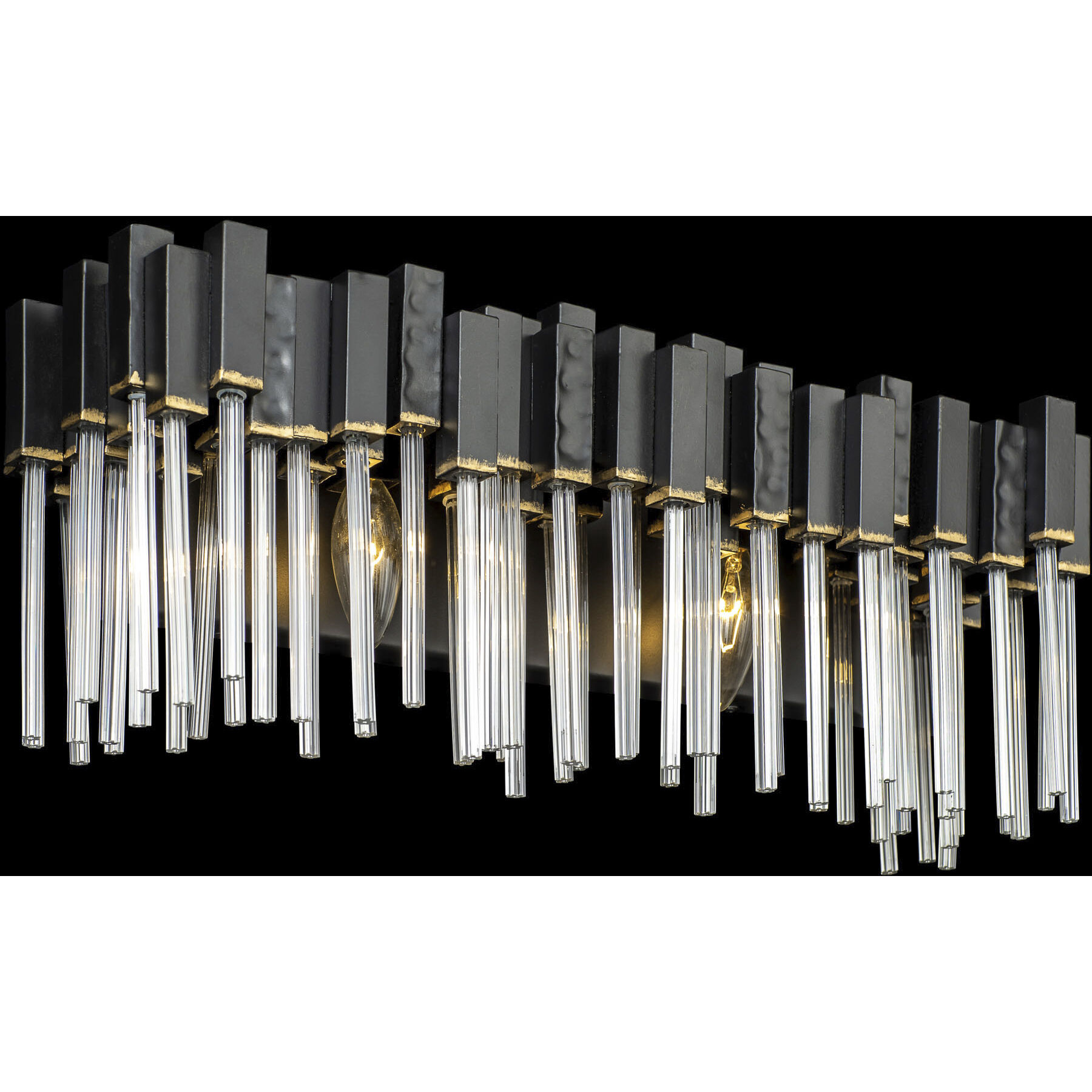 Matrix 2 Light 21 inch Matte Black and French Gold Bath Vanity Light Wall Light