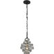 Flow 1 Light 10 inch Matte Black and French Gold Mini Pendant Ceiling Light in Matte Black/French Gold