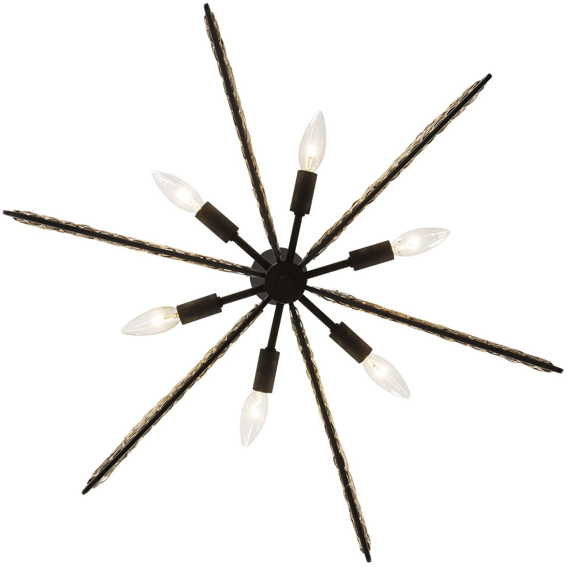 Machina 6 Light 24 inch Matte Black Chandelier Ceiling Light, Smithsonian Collaboration