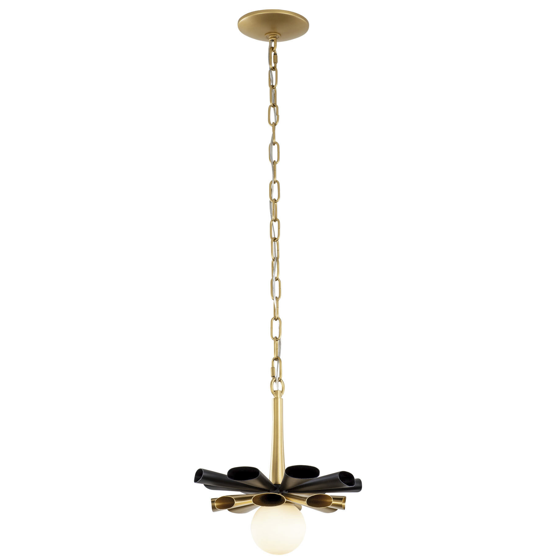 Daphne 1 Light 12.25 inch Matte Black with French Gold Pendant Ceiling Light