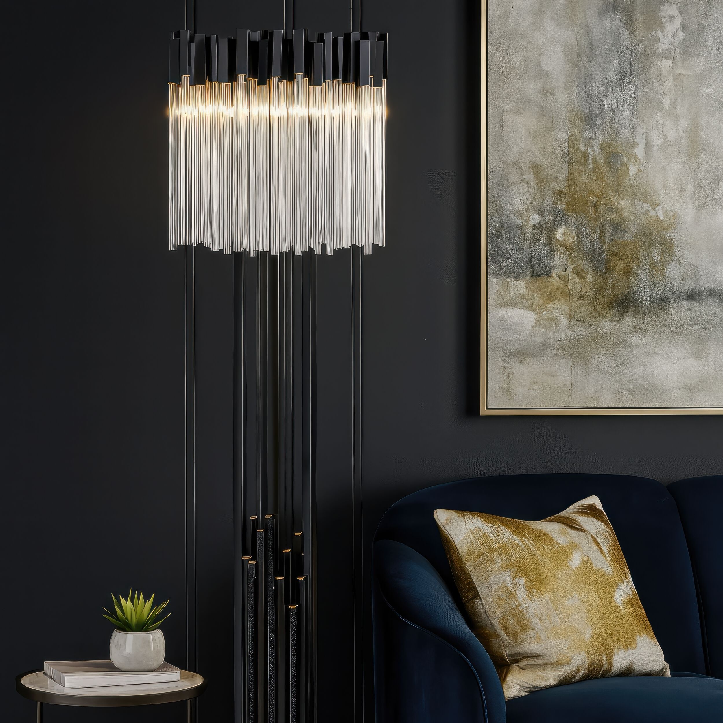 Matrix 68 inch 5 watt Matte Black and French Gold Floor Lamp Portable Light in Matte Black/French Gold