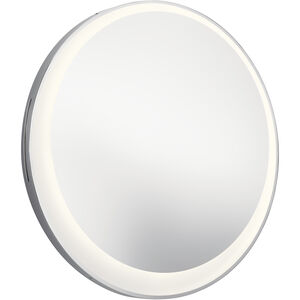 Optice 30 X 30 inch Chrome Wall Mirror, Offset Round