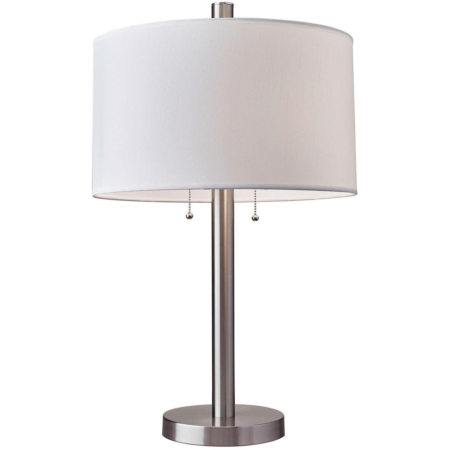 Boulevard 28 inch 100 watt Satin Steel Table Lamp Portable Light