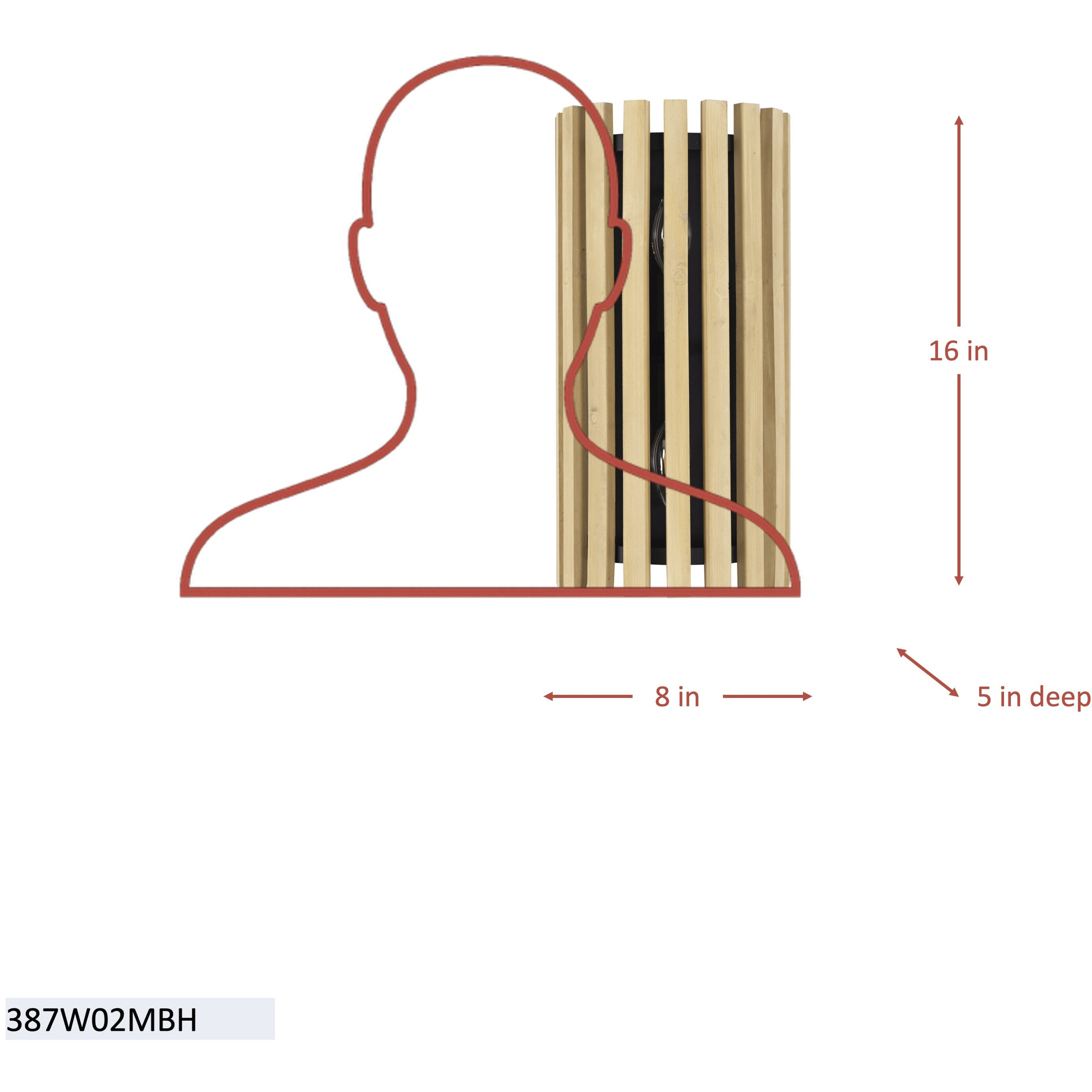 Suratto 2 Light 8 inch Matte Black and Honey Blonde Wall Sconce Wall Light in Matte Black/Honey Blonde