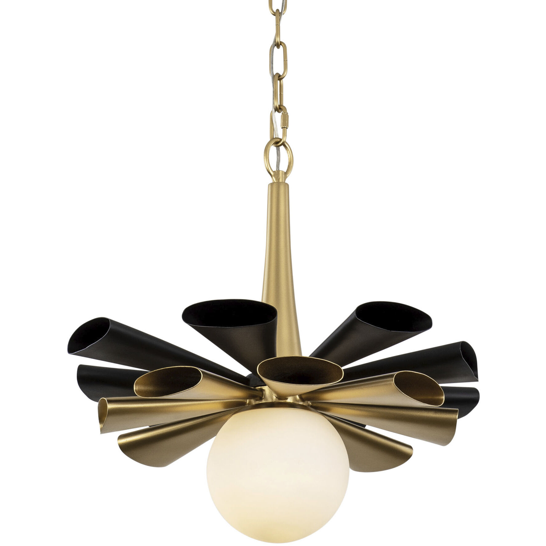 Daphne 1 Light 18.5 inch Matte Black with French Gold Pendant Ceiling Light