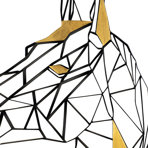 Geometric Animal Kingdom Matte Black Horse Wall Art, Smithsonian Collaboration