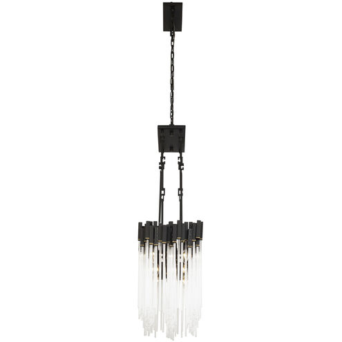 Matrix 6 Light 36.5 inch Matte Black and French Gold Linear Pendant Ceiling Light