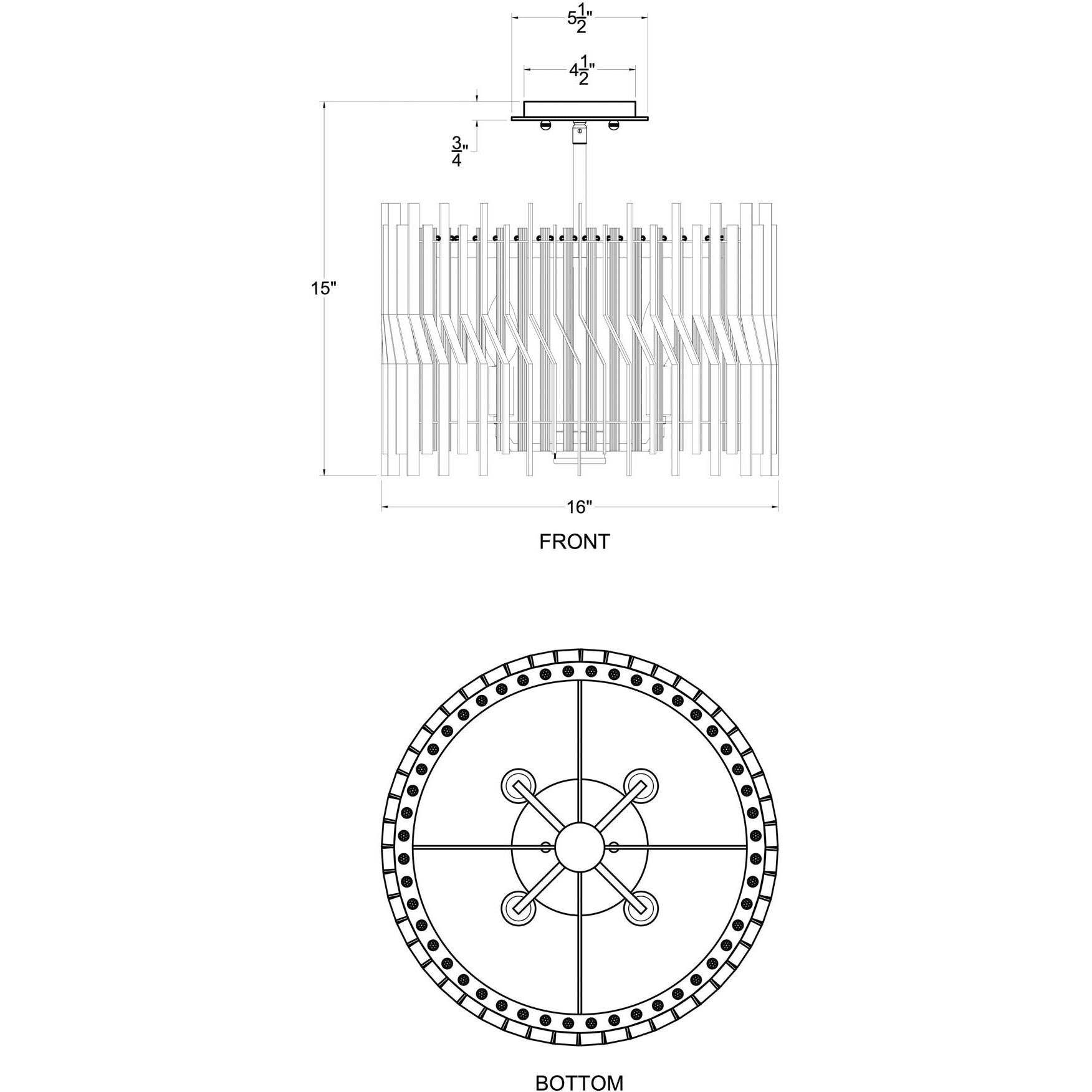 Park Row 4 Light 16 inch Matte Black and French Gold Semi-Flush Ceiling Light, Smithsonian Collaboration