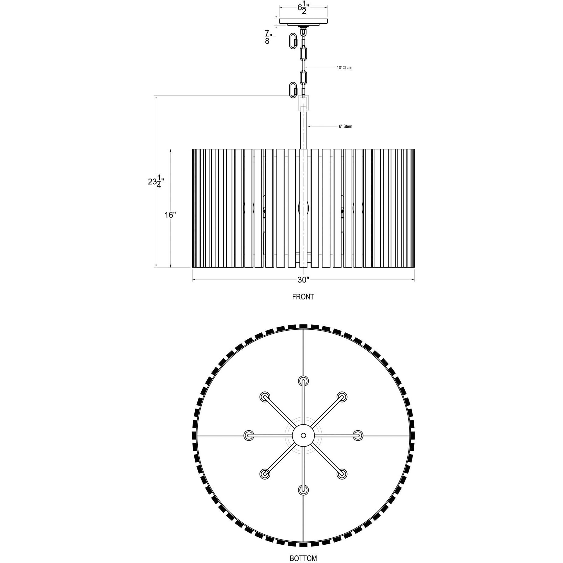 Suratto 8 Light 30 inch Matte Black Pendant Ceiling Light