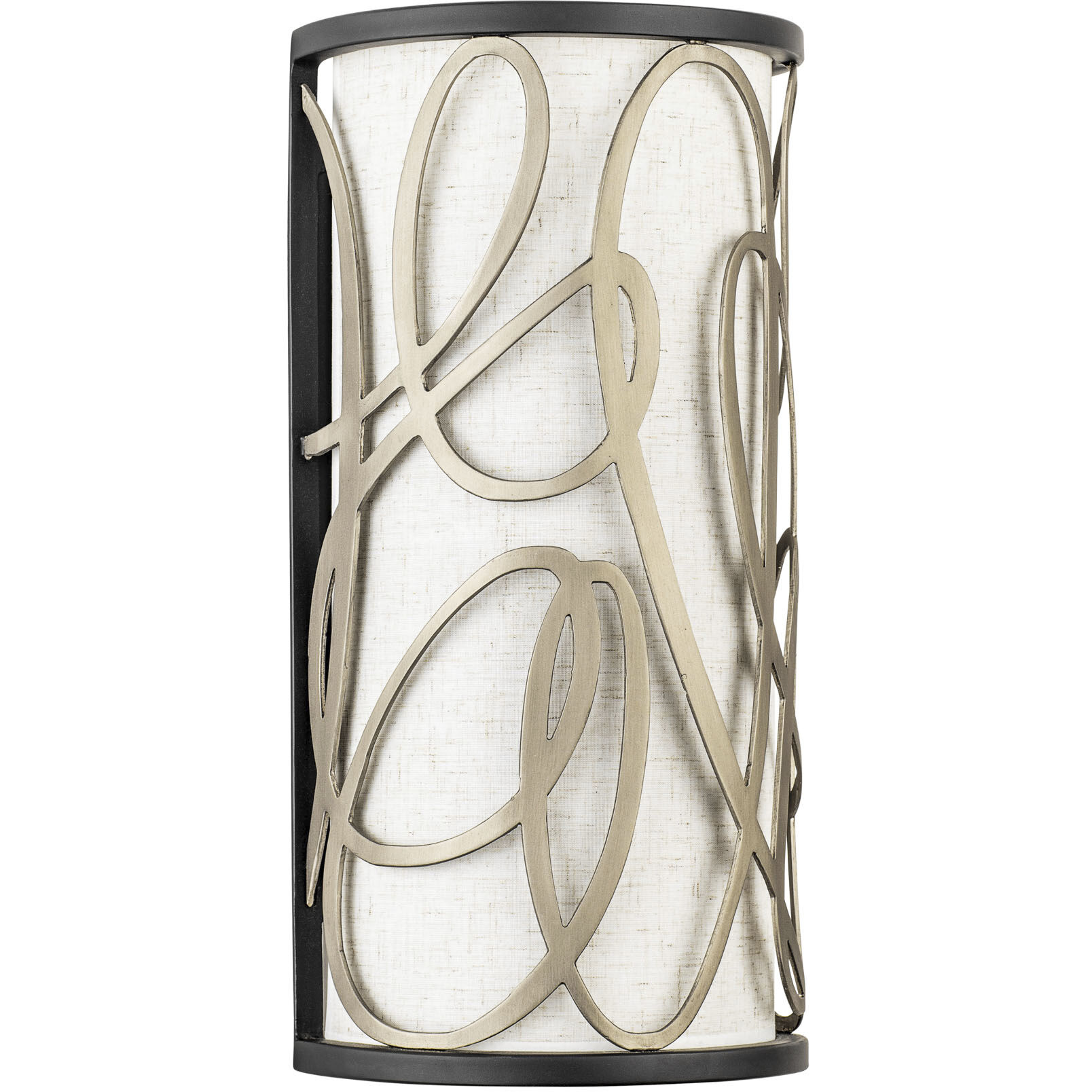 Scribble 2 Light 8 inch Matte Black with Artifact Wall Sconce Wall Light, Smithsonian Collaboration