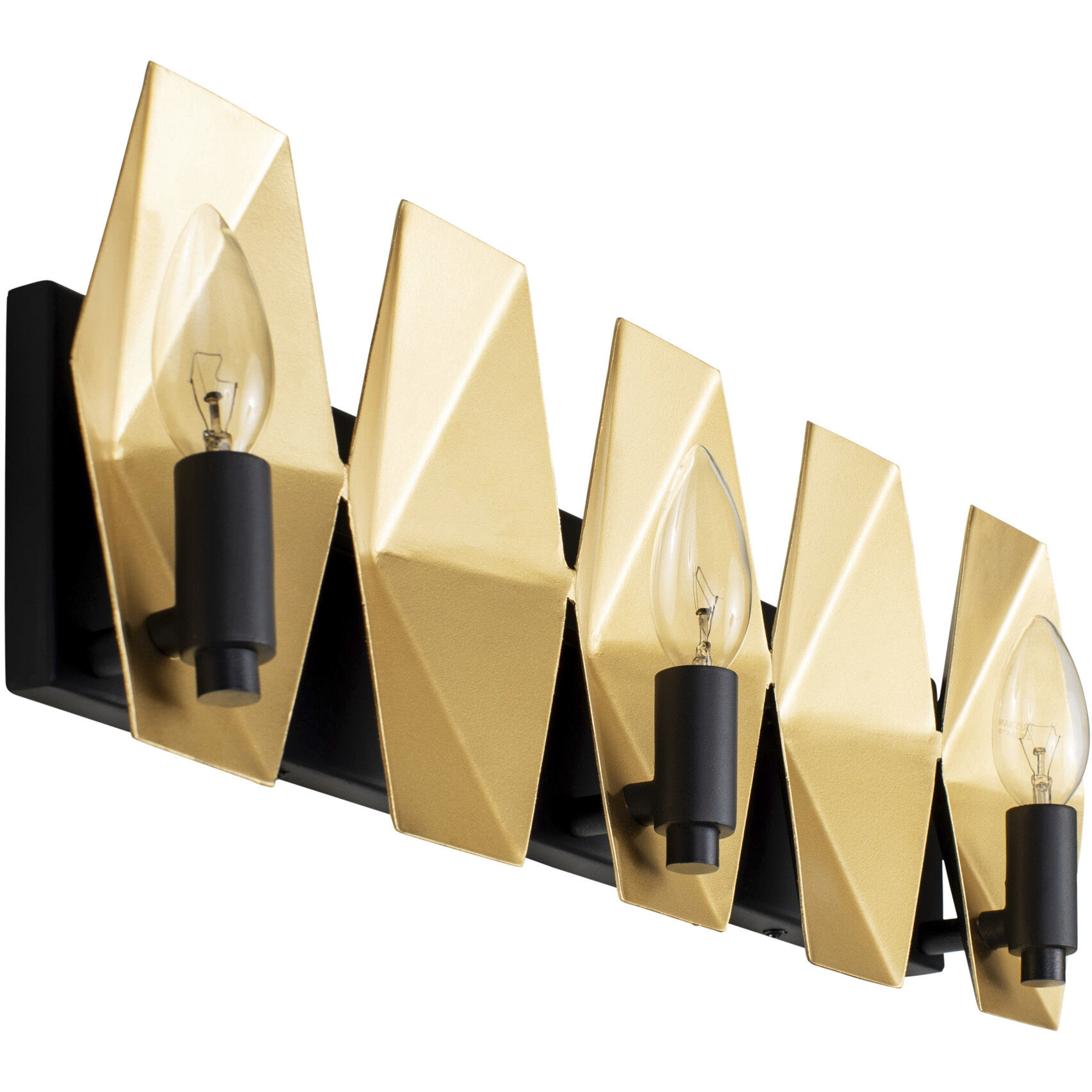 Malone 3 Light 22 inch Matte Black/French Gold Bath Vanity Light Wall Light