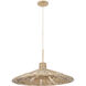 Hilton Head 5 Light 26.25 inch French Gold with Natural Seagrass Pendant Ceiling Light