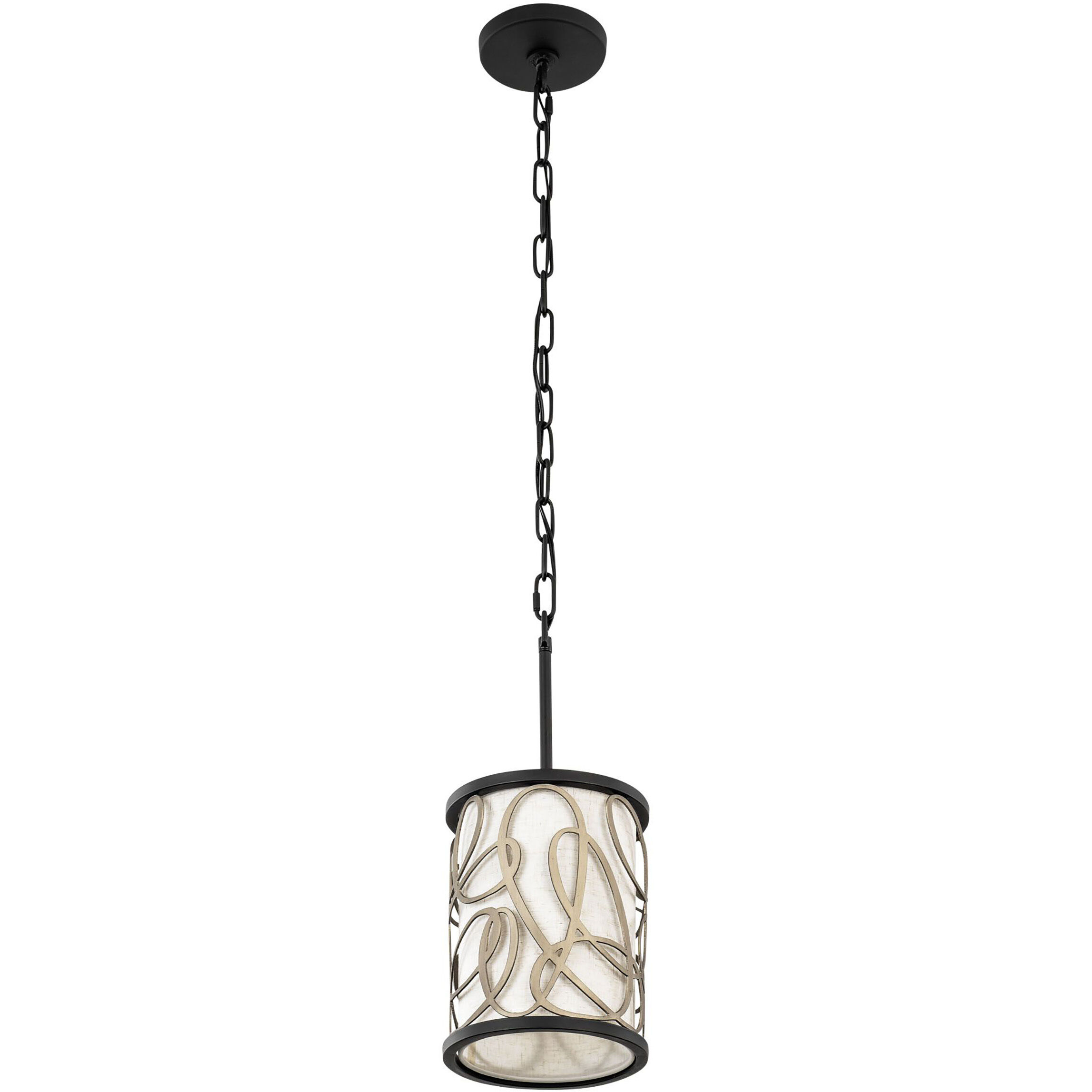 Scribble 1 Light 8 inch Matte Black Mini Pendant Ceiling Light, Smithsonian Collaboration