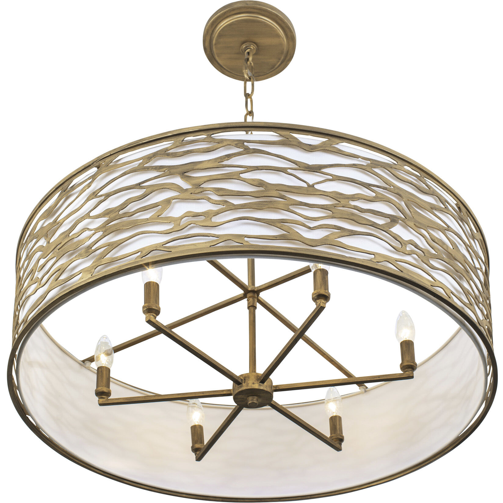 Kato 6 Light 30 inch Havana Gold Semi-Flush Ceiling Light