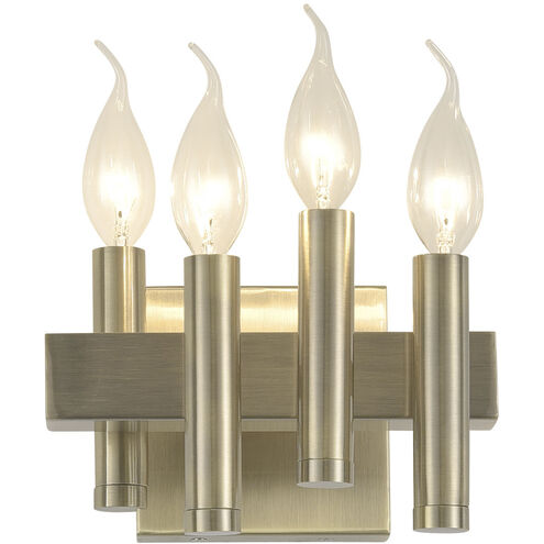 Collette 4 Light 8 inch Antique Brass Bath Vanity Light Wall Light in Right, Brushed Brass, Right