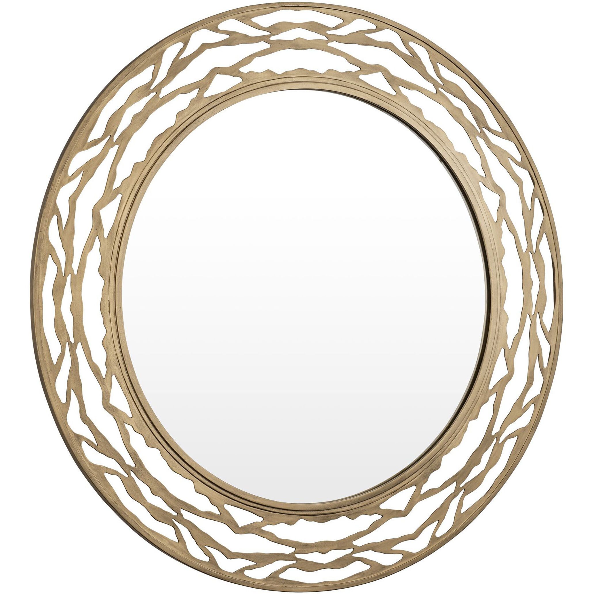 Kato 33 X 33 inch Havana Gold Wall Mirror, Smithsonian Collaboration