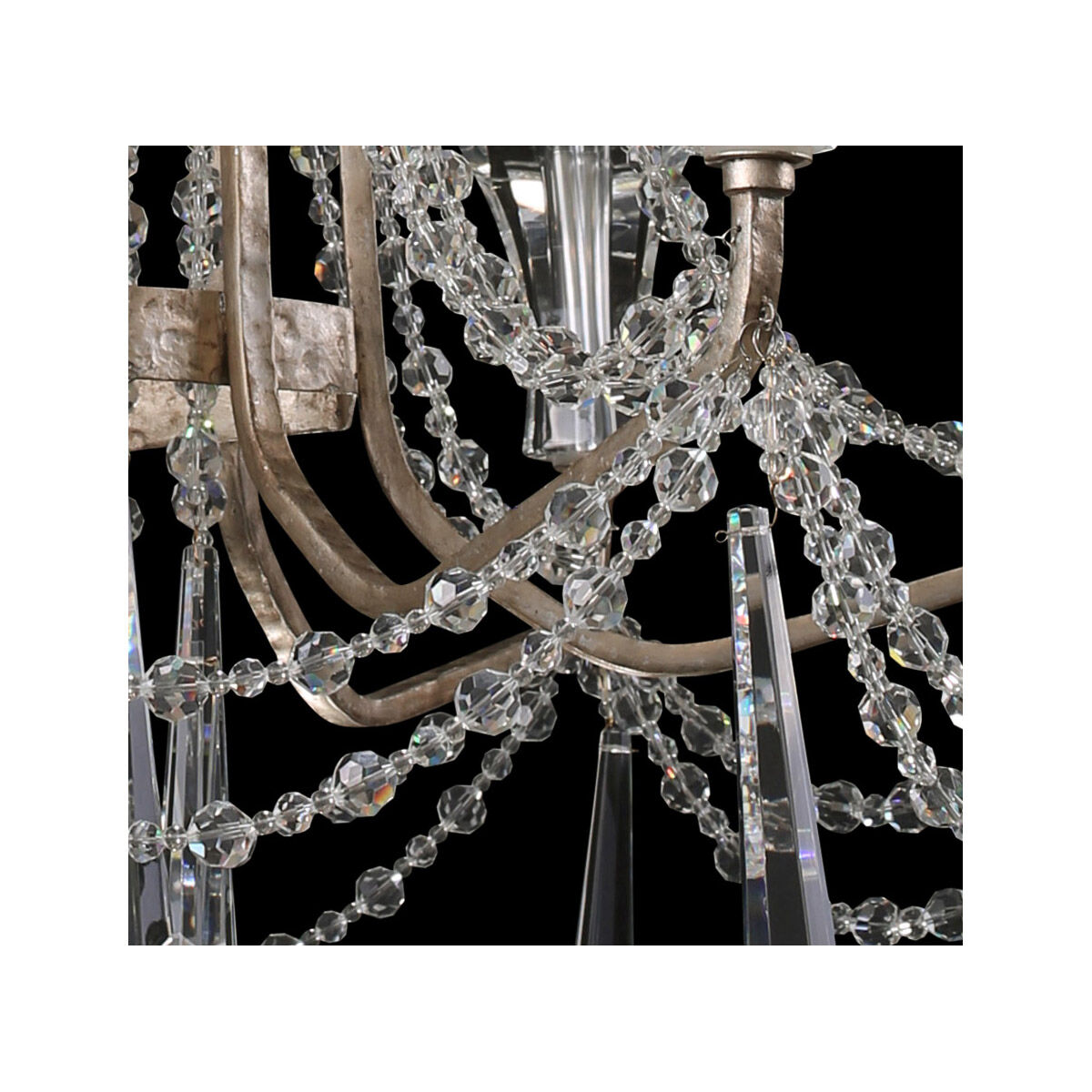Barcelona 12 Light 44 inch Transcend Silver Chandelier Ceiling Light, 3-Tier, Optic Crystal